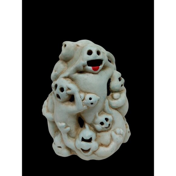 Ghost Cluster Lighted Table Decor Ceramic Halloween Electric 6" - Picture 1 of 12